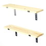 Hanah Home Lam001 Estantería de Pared de Madera y Metal Negro y Nogal